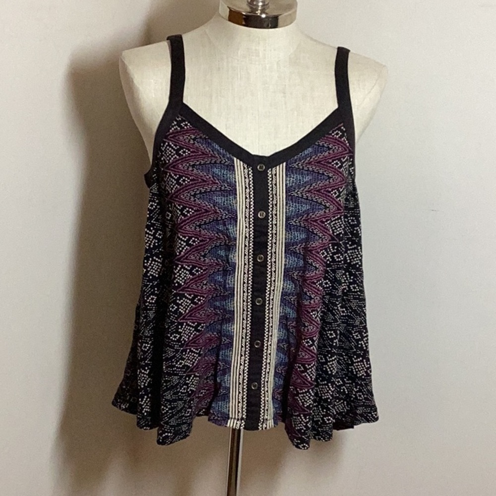 Urban Outfitters Y2K ECOTE L BOHO Tank Top black print Camisole